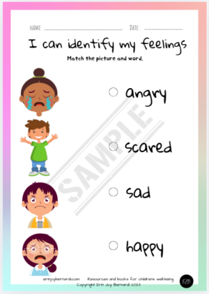 Identify feelings worksheet